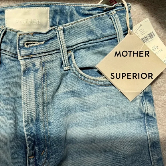 MOTHER The Hustler Roller Frayed Jeans I Confess PETITE Size 25 NWT - Picture 7 of 10
